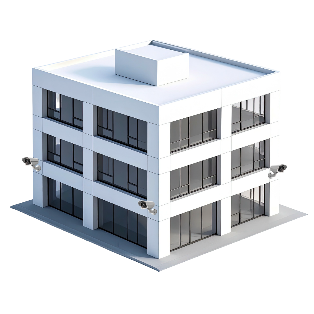 Edificio con cámaras de seguridad VIDEO PRO de LOCK